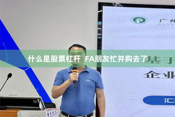 什么是股票杠杆  FA朋友忙并购去了