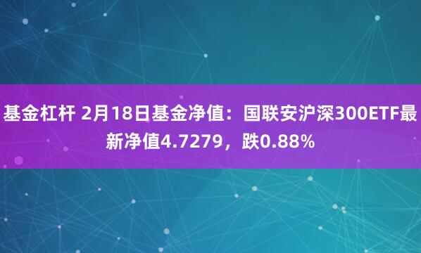 基金杠杆 2月18日基金净值：国联安沪深300ETF最新净值4.7279，跌0.88%