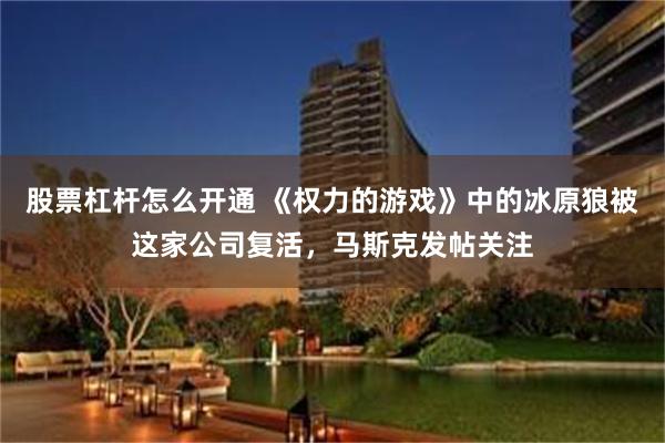 股票杠杆怎么开通 《权力的游戏》中的冰原狼被这家公司复活，马斯克发帖关注