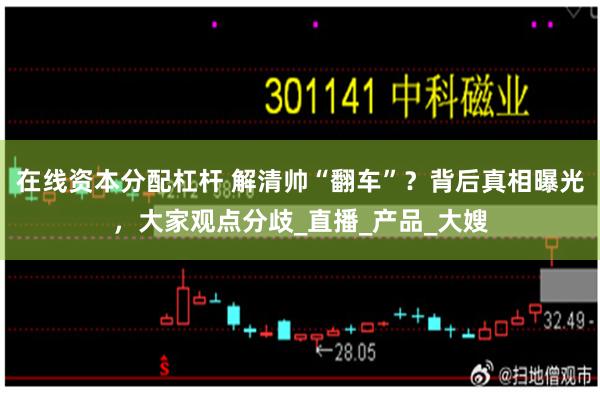 在线资本分配杠杆 解清帅“翻车”？背后真相曝光，大家观点分歧_直播_产品_大嫂