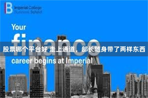股票哪个平台好 走上通道，部长随身带了两样东西