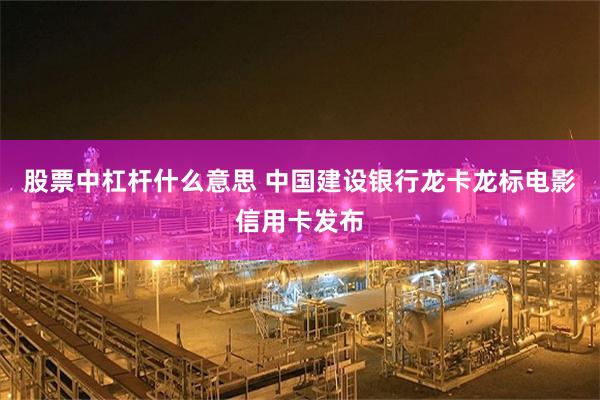 股票中杠杆什么意思 中国建设银行龙卡龙标电影信用卡发布